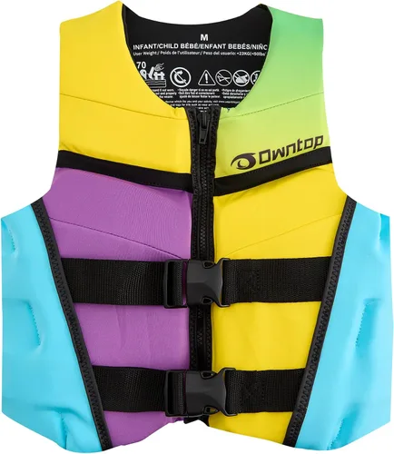 Vista 10 de Owntop Chaleco de natación para niños y jóvenes Chaqueta de natación de neopreno ligera y de secado rápido Kayak, entrenamiento de natación