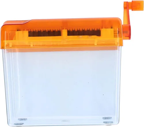 Vista 8 de Papel de mano manual, papel de manivela, capacidad de 1 litro de corte recto, mini herramienta de corte de papel de documentos manuales (naranja)