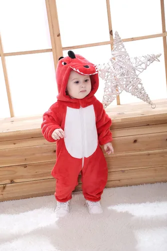 Vista 4 de TONWHAR Mameluco unisex para bebé pijama de dinosaurio de dibujos animados para perros pequeños