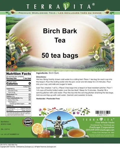 Vista 2 de Té de corteza de abedul (50 bolsitas de té, ZIN: 510714)