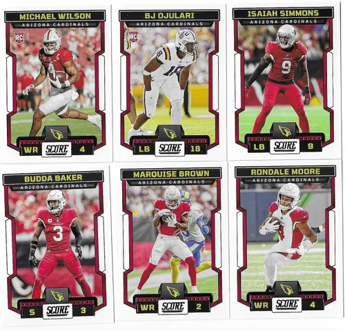Vista 2 de Juego de 12 cartas de fútbol Panini Score Arizona Cardinals 2023 con novatos reclutados