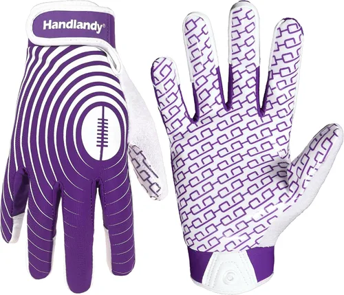 Vista 10 de HANDLANDY Guantes de fútbol para jóvenes, guantes receptores adhesivos para niños, guante de fútbol de súper agarre, mejor regalo para niños y niñas