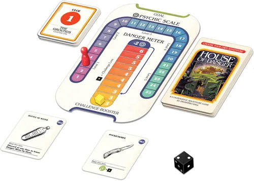 Vista 3 de Asmodee Elige tu propia aventura: Juego de mesa Casa del Peligro - Embárcate en un peligroso viaje en esta aventura narrativa cooperativa, Edades