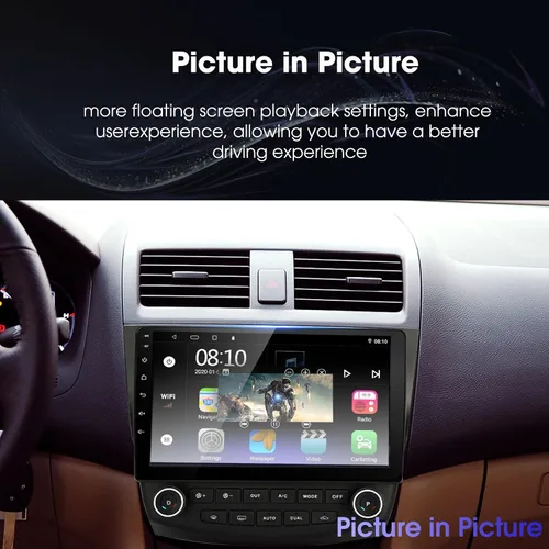 Vista 5 de Para Honda Accord 7th 2003-2007 Android Car Stereo, Carplay integrado y Android Auto, pantalla táctil capacitiva de 10 pulgadas, unidad