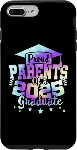 Vista 9 de iPhone 15 Parents of a 2025 Graduate Tie Dye Class Senior Graduation Case