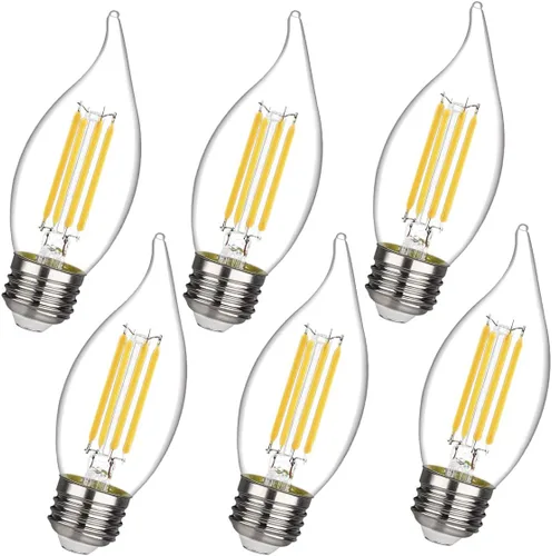 Vista 11 de BORT Bombillas LED B11, regulables de 4 W equivalentes a bombillas LED de 40 W, 2700 K blanco cálido, bombillas LED estándar E26 de base media