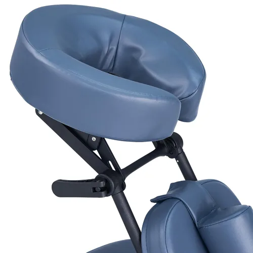 Vista 2 de Master Massage - Silla de masaje portátil profesional ligera plegable de aluminio ajustable con funda de transporte con ruedas, aluminio, azul