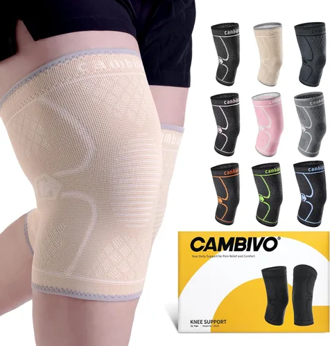 Vista 22 de CAMBIVO - Rodilleras para hombres y mujeres; mangas de compresión y soporte para rotura de meniscos, artritis, alivio del dolor articular