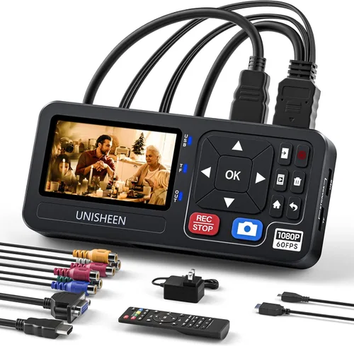 Vista 11 de Convertidor VHS a digital con control remoto, compatible con VHS, VCR, DVR, DVD, cassette, Hi8, Mini DV, videocámara, consolas
