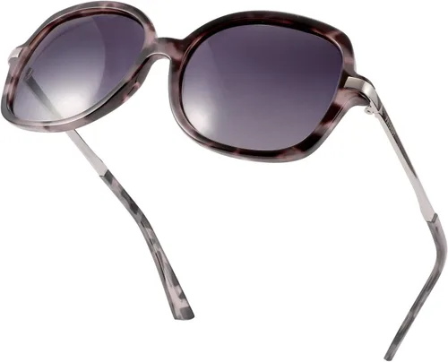 Vista 2 de FEISEDY Gafas de sol polarizadas elegantes clásicas para mujer, gafas de sol cuadradas anchas B2683