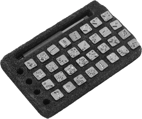 Vista 9 de 32 herramientas de estampado de cuero, patrones exquisitos de acero inoxidable, herramientas de perforación de sello de cuero para conectar