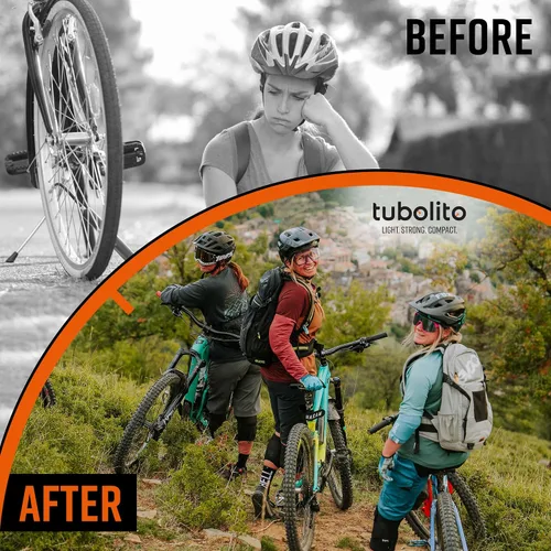 Vista 5 de Tubolito Tubo-MTB 27.5 y 27.5 pulgadas/29 pulgadas x 1.8-2.5 pulgadas, tubo de válvula Presta de 1.654 in Ligero, fuerte y compacto Protección