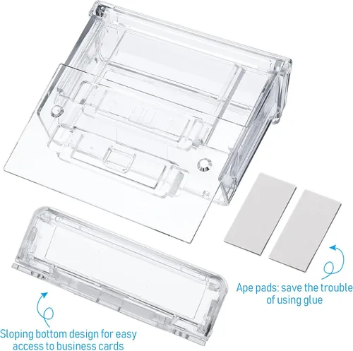 Vista 6 de Vicenpal Tarjetero de acrílico transparente para exteriores, para montaje en pared, incluye despegar y pegar para oficina, tiendas, camiones, pared