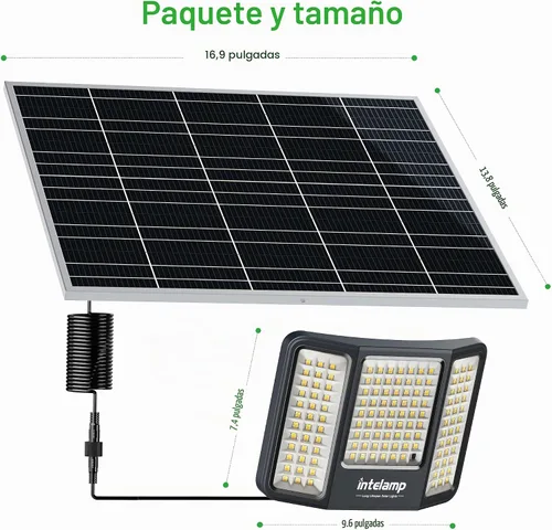 Vista 8 de intelamp Solar Flood Lights Outdoor Waterproof, 20000mAh 2000LM