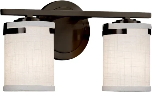 Vista 3 de FAB-8452-10-WHTE-DBRZ Textile Atlas - Barra de baño de 2 luces, bronce oscuro