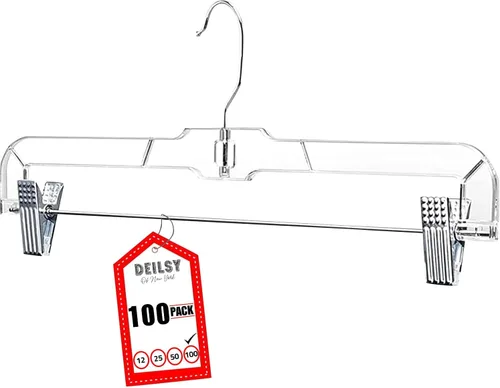 Vista 8 de DEILSY™ Perchas para pantalones con clips, paquete de 12 perchas