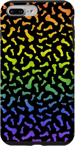 Vista 12 de Funda negra con diseño de pene o polla arcoíris para iPhone 17