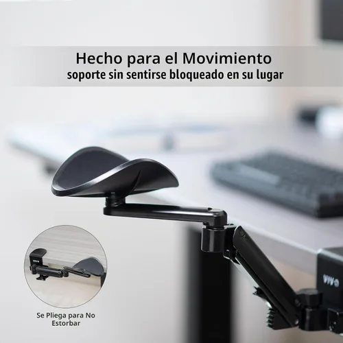 Vista 8 de VIVO Reposabrazos ajustable universal con abrazadera, cojín giratorio para codo de escritorio, soporte de brazo de plataforma de extensión sobre
