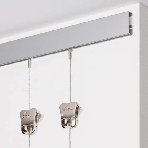 Vista 2 de STAS Cliprail - Juego de sistema para colgar cuadros, cubre 9.84 pies de espacio de pared, riel básico para fotos y kit de galería para colgar arte