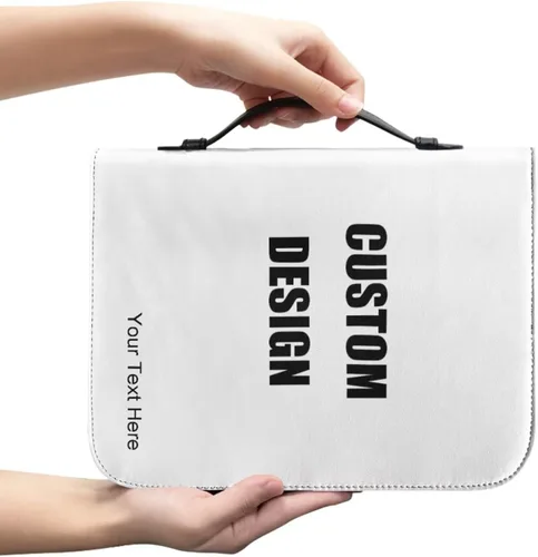 Vista 2 de Cubierta de la Biblia de diseño personalizado Funda de libro con cremallera de cuero PU Funda de transporte de Biblia multifunción Regalo