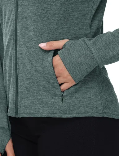 Vista 92 de TBMPOY Chaquetas con capucha y protección solar UPF 50+ para mujer, ligeras, de manga larga, para senderismo, exteriores, con cremallera completa