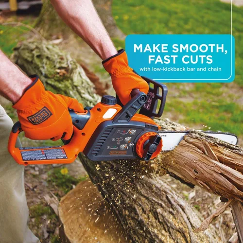 Vista 3 de Motosierra inalámbrica Black & Decker de 40 voltios, Incluye batería de 40V, Negro