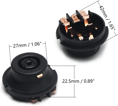 Vista 2 de Fielect Conector eléctrico del acoplador de la base de la caldera de 2 uds, punta de control de temperatura, zócalo de base superior negro 220V