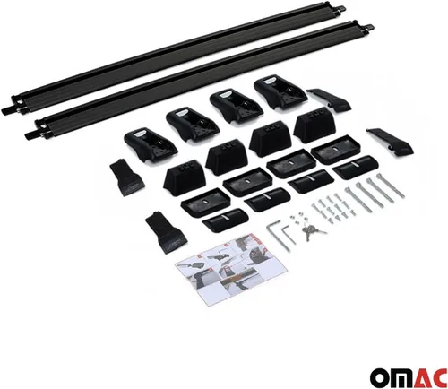 Vista 9 de OMAC Barras transversales de techo para Mazda CX-5 2013-2016 bloqueable 165 libras aluminio negro 2 piezas se adapta a soportes de carga Fixpoints