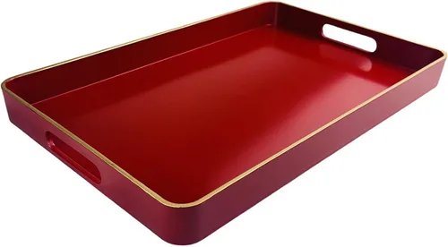 Vista 14 de Large Blue Coffee Table Tray, Decorative Serving Tray with Handles, Plastic Rectangular Tray for Ottoman, Bathroom, Living Room.16.7"*12"*1.6