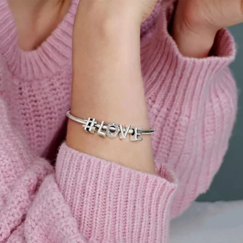 Vista 5 de PARCOM Initial Charms Fits Pandora Bracelet S925 Sterling Silver LetterCharms for Bracelets Alphabet A-Z Letters Bead Bracelet for Women Girls