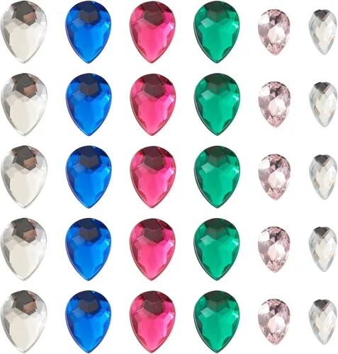 Vista 7 de Pandahall - 1200 unidades de diamantes de imitación para coser en forma de lágrima, diamantes de imitación de cristal con parte trasera plana