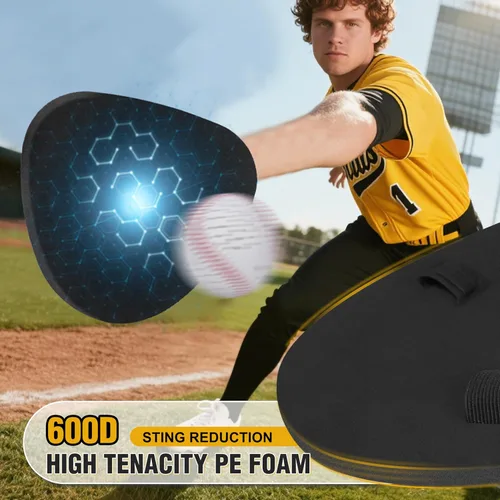 Vista 3 de Hikeen 2 Packs Baseball Training Gloves Infield Training Gloves Pancake Glove Softhands Baseball Fielding Trainer Flat Glove Two-Hands