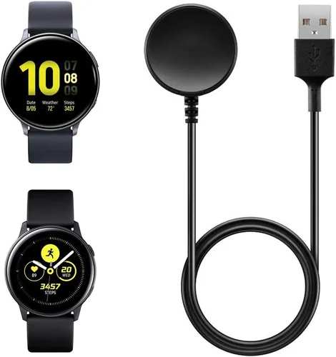 Vista 2 de Cargador para Galaxy Watch Active 2, cable de carga de repuesto para Samsung Galaxy Watch Active 1/2 (3.3 pies/3.3 ft)
