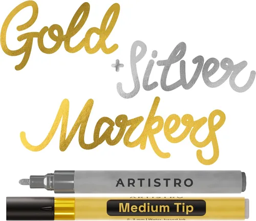Vista 33 de Artistro 2 marcadores de pintura acrílica negros - 3mm marcadores de punta media - Perfectos para manualidades, proyectos de arte y más
