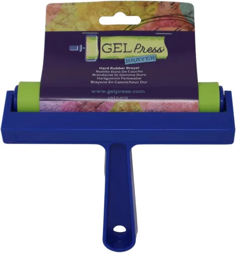 Vista 8 de Brayer de goma Gel Press de 4 pulgadas, para grabado, álbumes de recortes, manualidades de papel, decoración del hogar y más, azul y verde