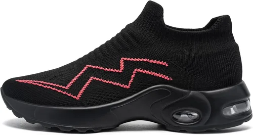 Vista 7 de LARNMERN Zapatos deportivos de punta de acero para mujer, zapatos de trabajo con puntera de seguridad, con amortiguación de aire, zapatos casuales