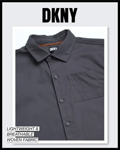 Vista 3 de DKNY Camisa de niño - Camisa de manga corta con botones (talla 8-20)