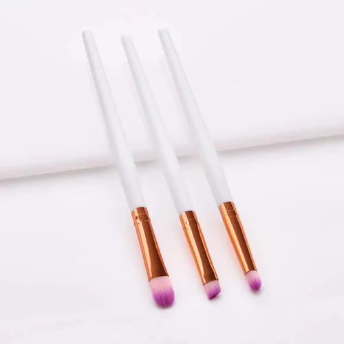 Vista 9 de Cepillo de maquillaje de cerdas de nailon con mango de madera, kit de brochas de rubor en polvo para mujer (T- 03-005) para mujeres y niñas