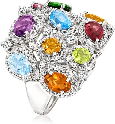Vista 3 de Ross-Simons Anillo de 3,04 quilates con piedras preciosas múltiples en plata de ley, Piedra preciosa, amatista