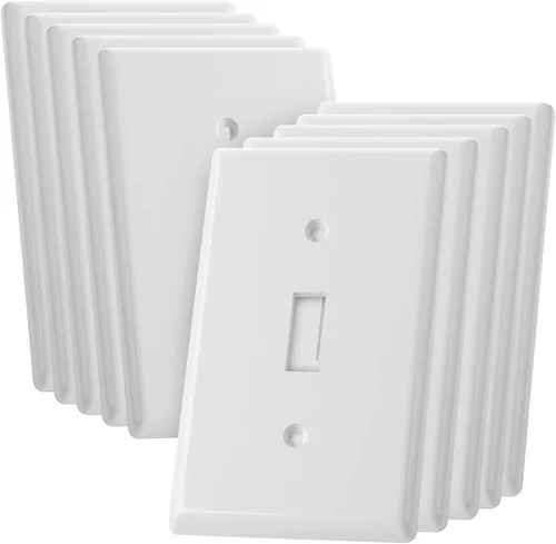 Vista 15 de Cubiertas para interruptores de luz azul Bates - Paquete de 2, cubierta de placa de salida, cubiertas de interruptor con luz azul