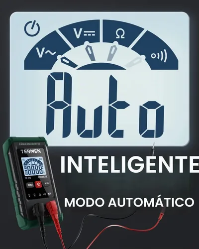Vista 4 de Multímetro digital TM-510, 4000 cuentas, medición inteligente, voltímetro de rango automático; probador de voltaje con función de voltaje sin