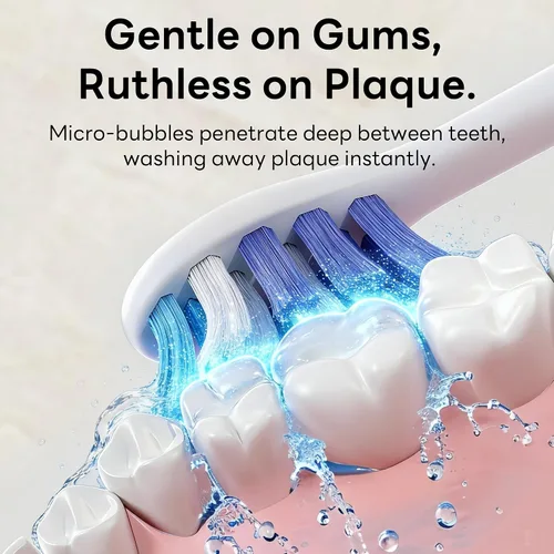 Vista 5 de SAKYPRORAL Cepillo de dientes eléctrico AI Sonic para adultos con puntuación de cepillado y pantalla de temporizador inteligente, seguimiento de 6