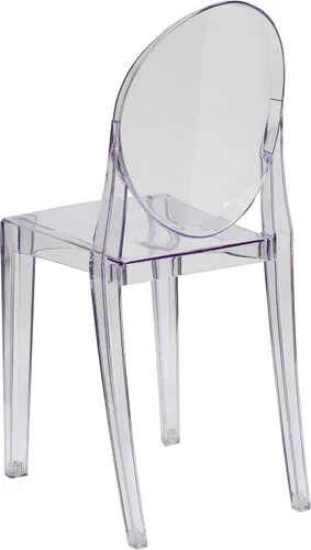 Vista 5 de Flash Furniture - Silla apilable cristalina, transparente, Plástico Policarbonato, Transparente