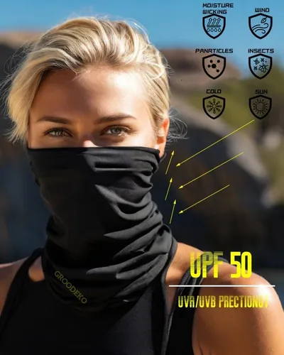 Vista 2 de Polainas para el cuello, protección solar UV sin costuras, bandana de calavera sin costuras, máscara de Gator Joker para hombres y mujeres, deportes