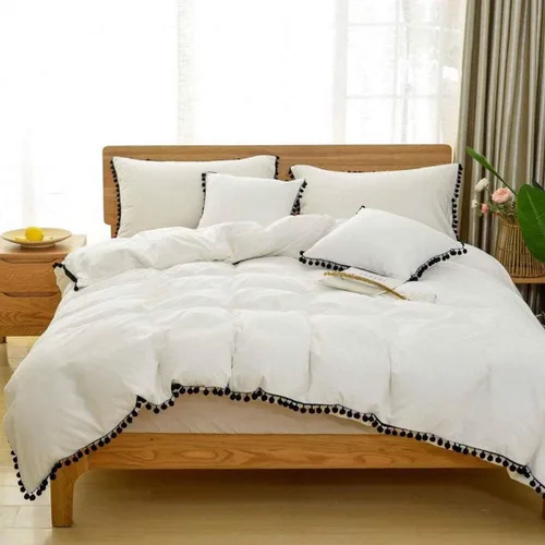 Vista 41 de Edredón hippie puro con borlas para dormitorio, manta bohemia con flecos indios, funda de edredón de algodón para mujer con fundas de almohada