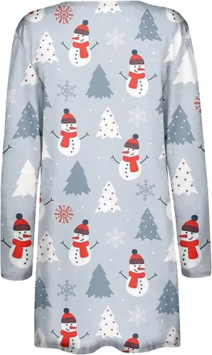 Vista 6 de FQZWONG Cardigan for Women Lightweight 2023 Christmas Outfits Fashion Fall Long Sleeve Tops Casual Open Front Coats Clothes