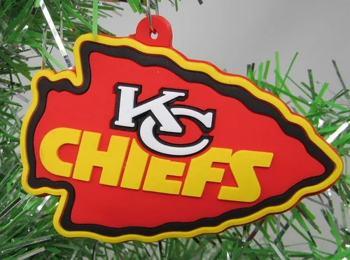 Vista 2 de Arrowhead Patrick Mahomes Football Team - Juego de adornos navideños de 6 piezas (diseño único inastillable)