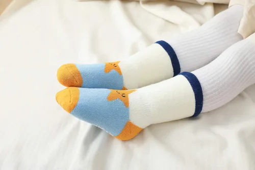 Vista 5 de Juego de 6 calcetines de algodón grueso para bebé, unisex, antideslizantes, antideslizantes