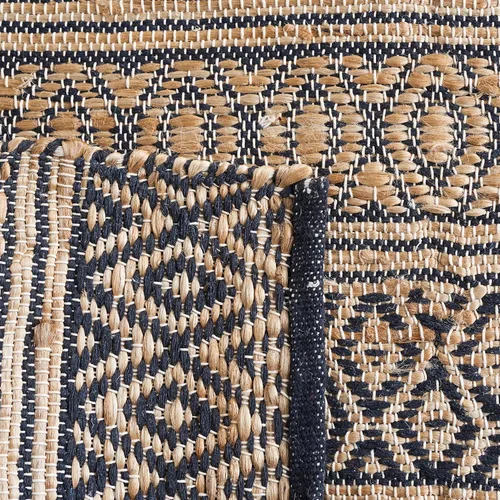 Vista 7 de SAFAVIEH Natural Fiber Collection NF379Z - Alfombra de pasillo de 2 pies 3 pulgadas x 8 pies, color negro y natural, tejido plano, diseño geométrico