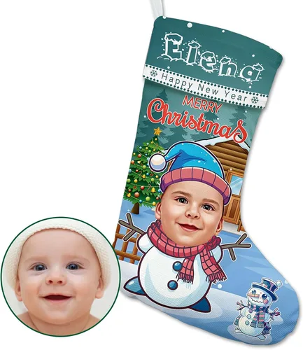 Vista 12 de Calcetines de Navidad personalizados, regalos de adorno de Navidad, carga tu imagen, crea medias para familia, niños, amantes, amigos, hogar